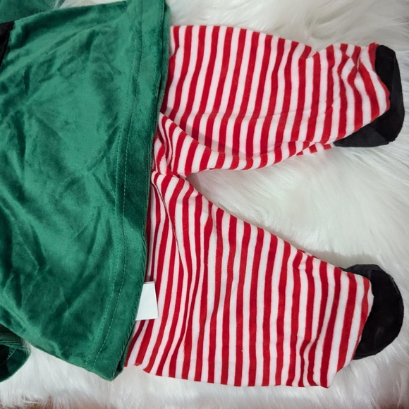 Zara Christmas Collection Baby Velour Elf Two-piece Outfit Pajamas 1-6 mos New! - Picture 9 of 9
